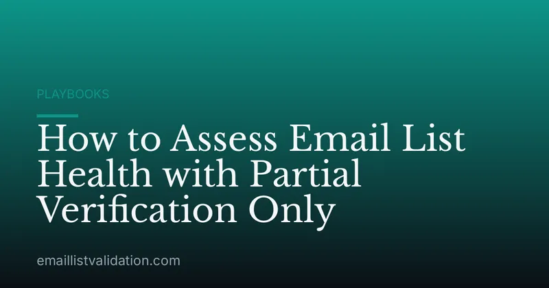 How to Assess Email List Health with Partial Verification Only