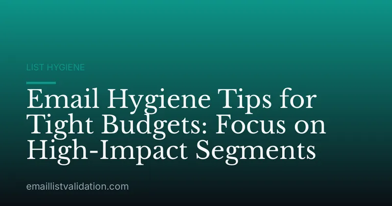 Email Hygiene Tips for Tight Budgets: Focus on High-Impact Segments