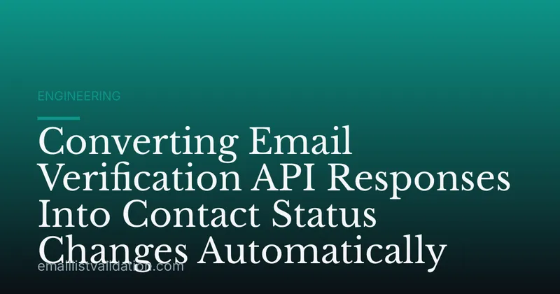 Converting Email Verification API Responses Into Contact Status Changes Automatically