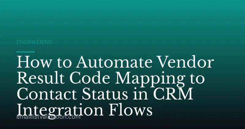 How to Automate Vendor Result Code Mapping to Contact Status in CRM Integration Flows