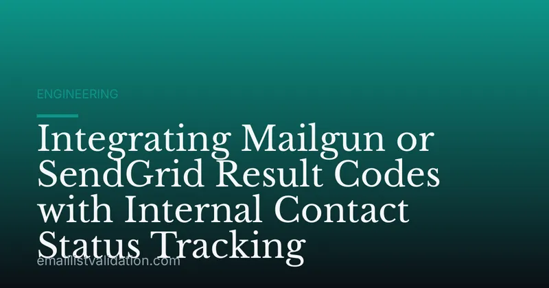 Integrating Mailgun or SendGrid Result Codes with Internal Contact Status Tracking