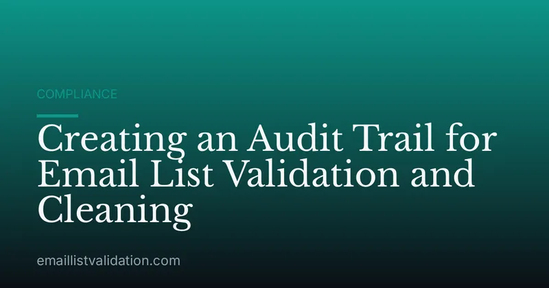 Creating an Audit Trail for Email List Validation and Cleaning