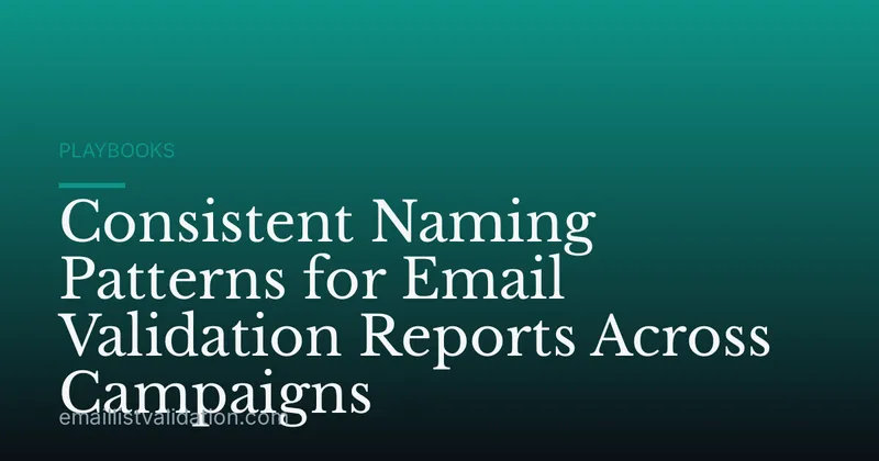 Consistent Naming Patterns for Email Validation Reports Across Campaigns