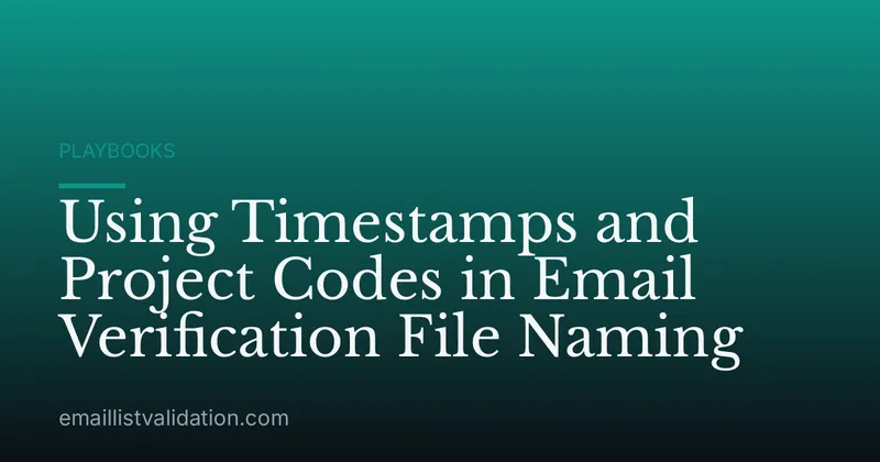 Using Timestamps and Project Codes in Email Verification File Naming