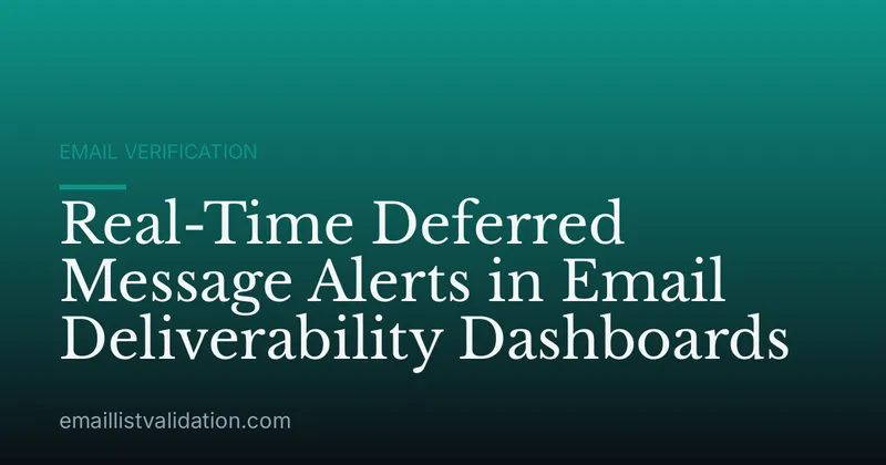 Real-Time Deferred Message Alerts in Email Deliverability Dashboards