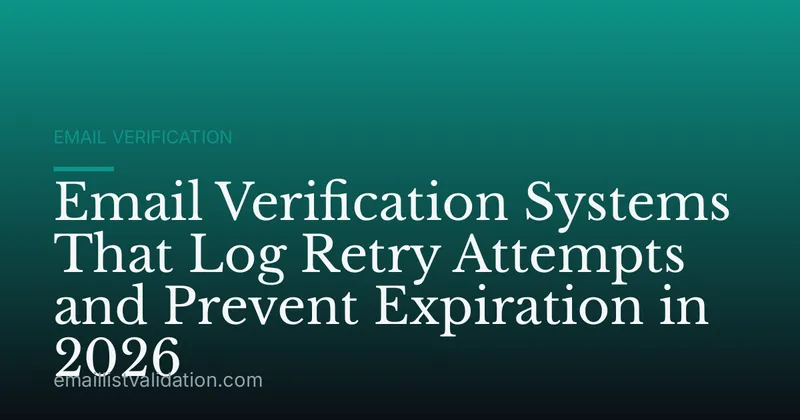Email Verification Systems That Log Retry Attempts and Prevent Expiration in 2026