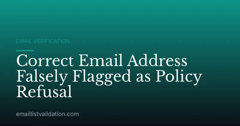 Correct Email Address Falsely Flagged as Policy Refusal