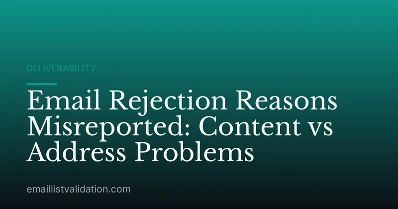 Email Rejection Reasons Misreported: Content vs Address Problems