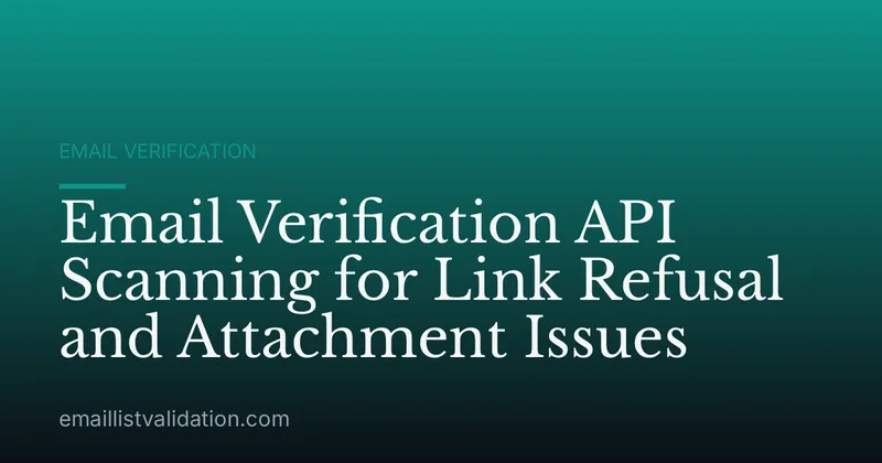 Email Verification API Scanning for Link Refusal and Attachment Issues
