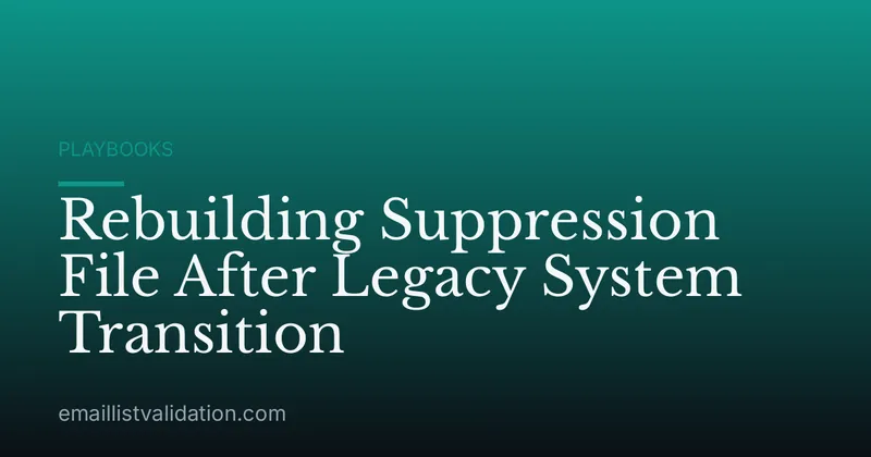 Rebuilding Suppression File After Legacy System Transition