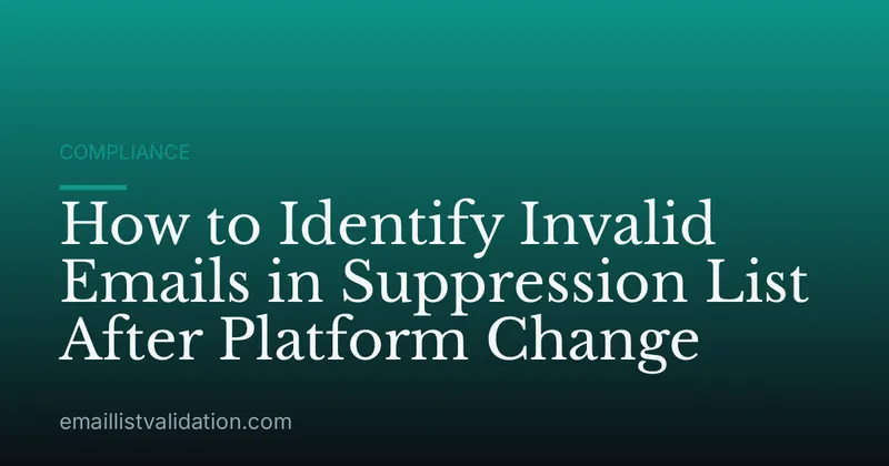 How to Identify Invalid Emails in Suppression List After Platform Change
