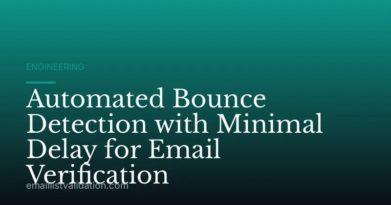 Automated Bounce Detection with Minimal Delay for Email Verification