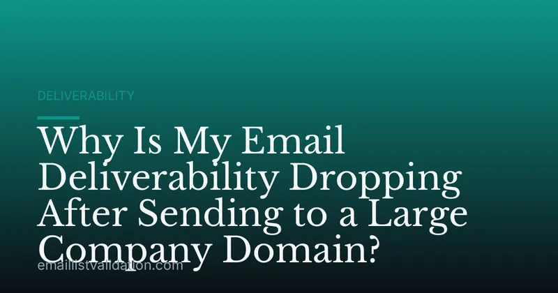 Why Is My Email Deliverability Dropping After Sending to a Large Company Domain?