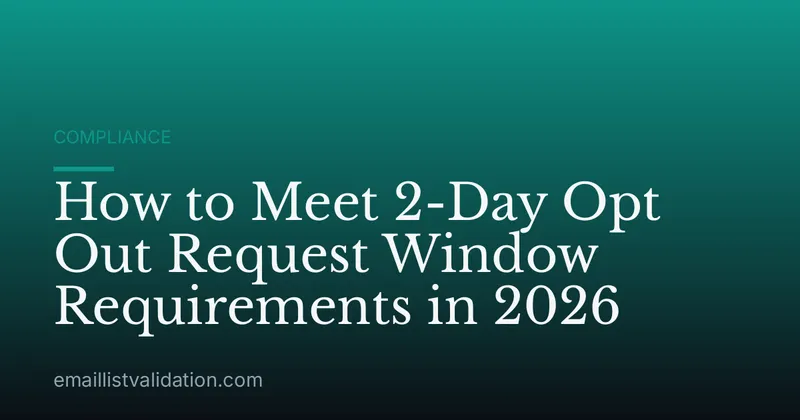 How to Meet 2-Day Opt Out Request Window Requirements in 2026