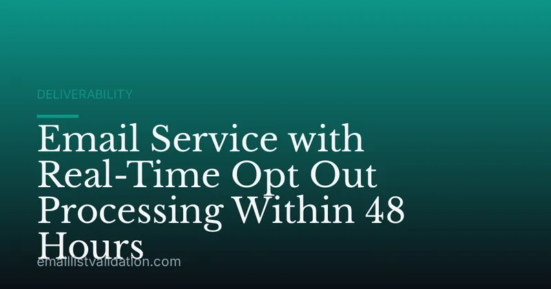 Email Service with Real-Time Opt Out Processing Within 48 Hours