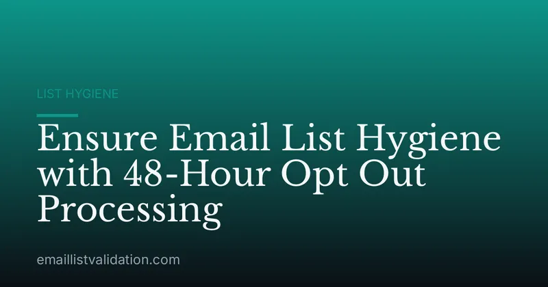 Ensure Email List Hygiene with 48-Hour Opt Out Processing