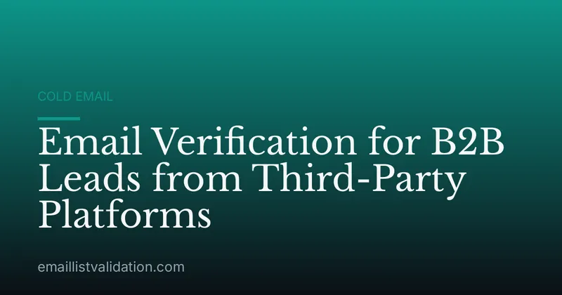 Email Verification for B2B Leads from Third-Party Platforms