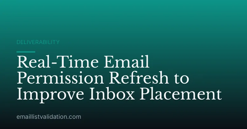 Real-Time Email Permission Refresh to Improve Inbox Placement