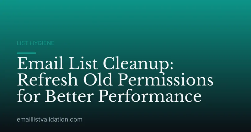 Email List Cleanup: Refresh Old Permissions for Better Performance