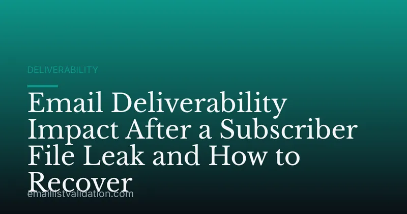 Email Deliverability Impact After a Subscriber File Leak and How to Recover