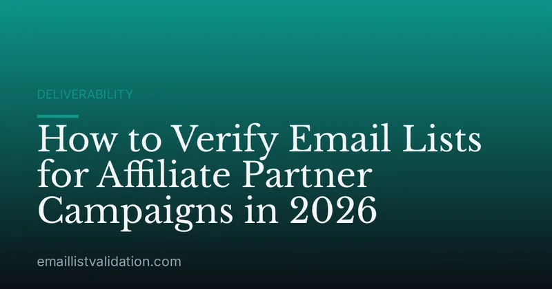 How to Verify Email Lists for Affiliate Partner Campaigns in 2026
