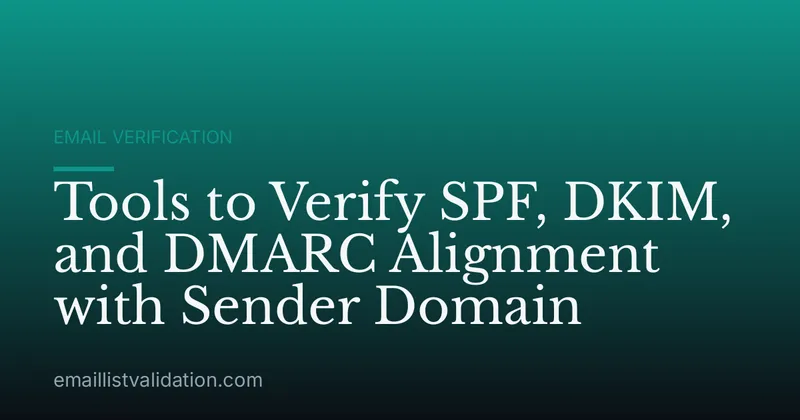 Tools to Verify SPF, DKIM, and DMARC Alignment with Sender Domain