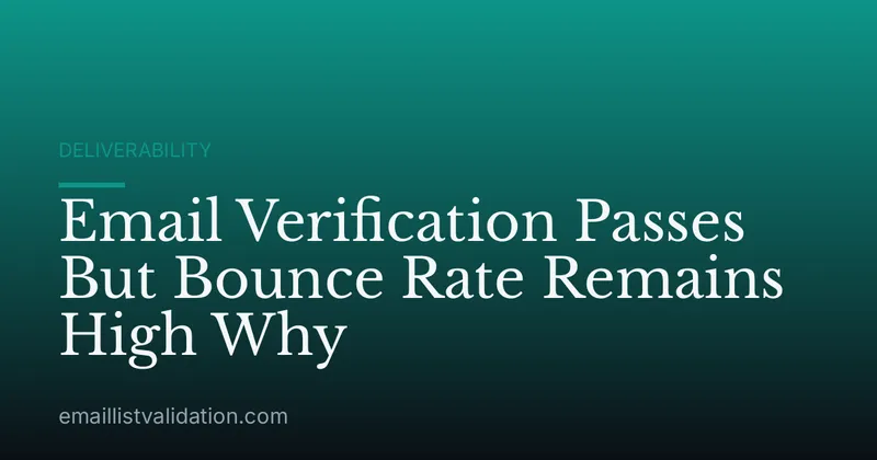 Email Verification Passes But Bounce Rate Remains High Why