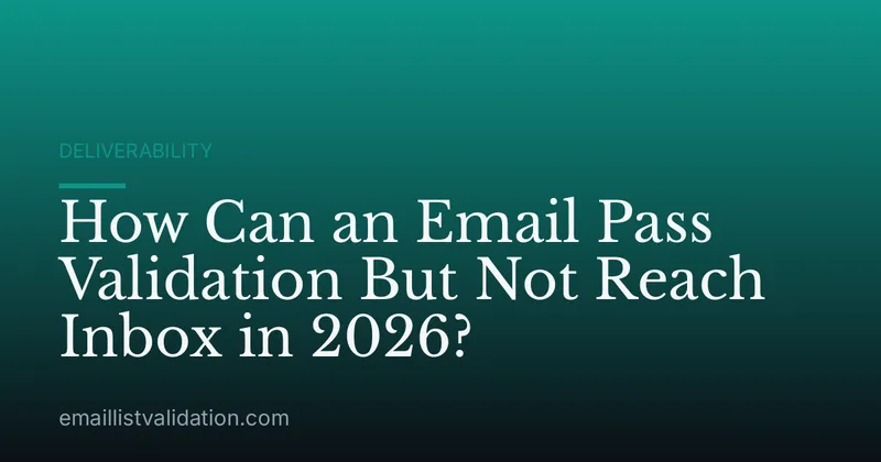 How Can an Email Pass Validation But Not Reach Inbox in 2026?