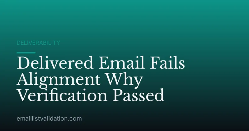 Delivered Email Fails Alignment Why Verification Passed