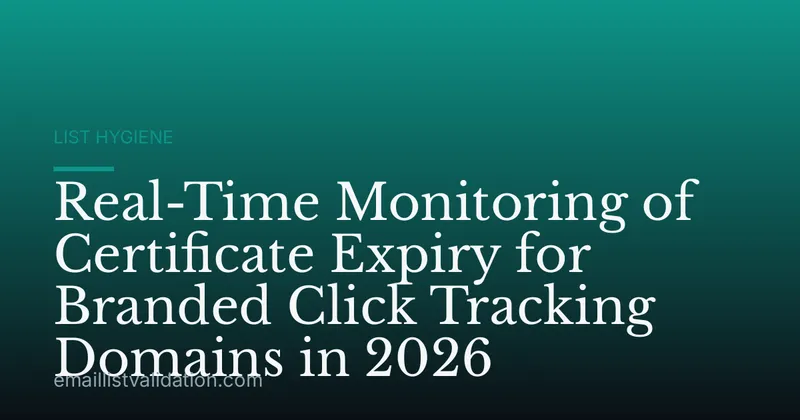 Real-Time Monitoring of Certificate Expiry for Branded Click Tracking Domains in 2026
