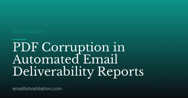 PDF Corruption in Automated Email Deliverability Reports