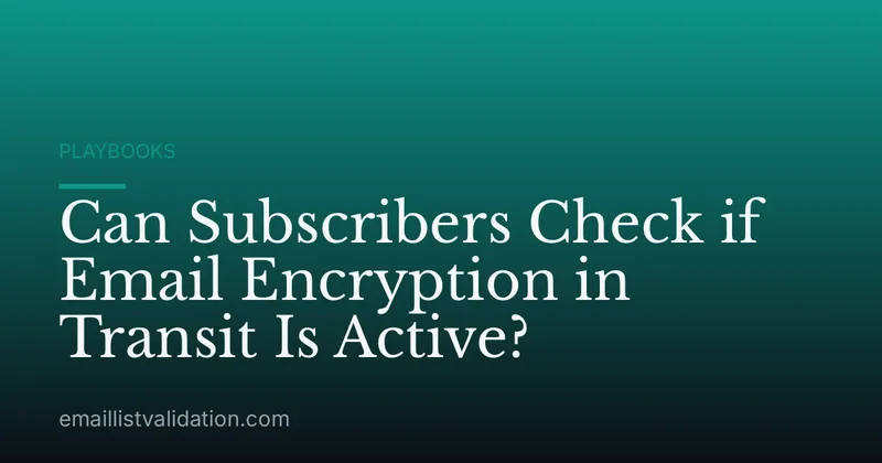 Can Subscribers Check if Email Encryption in Transit Is Active?