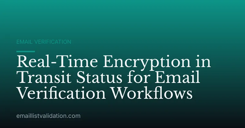 Real-Time Encryption in Transit Status for Email Verification Workflows