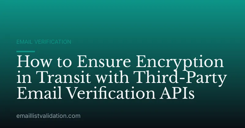 How to Ensure Encryption in Transit with Third-Party Email Verification APIs