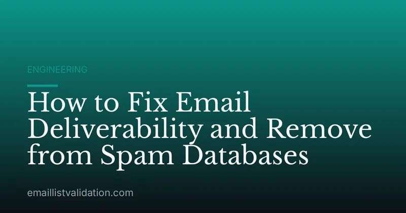 How to Fix Email Deliverability and Remove from Spam Databases