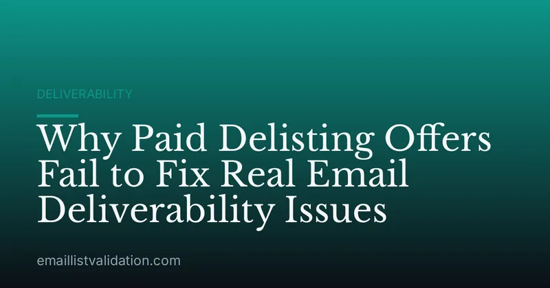Why Paid Delisting Offers Fail to Fix Real Email Deliverability Issues