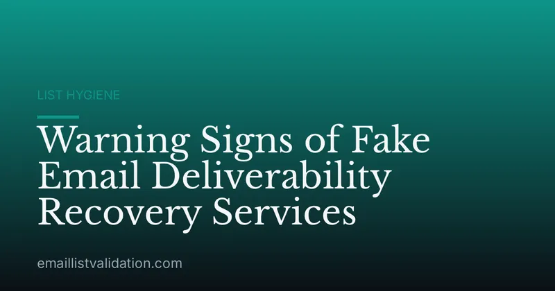 Warning Signs of Fake Email Deliverability Recovery Services
