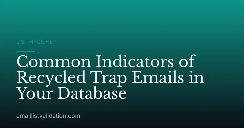 Common Indicators of Recycled Trap Emails in Your Database