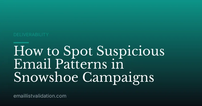 How to Spot Suspicious Email Patterns in Snowshoe Campaigns