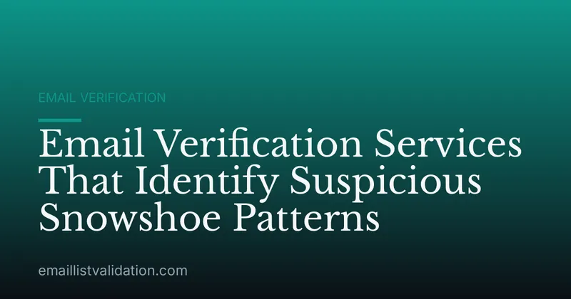 Email Verification Services That Identify Suspicious Snowshoe Patterns