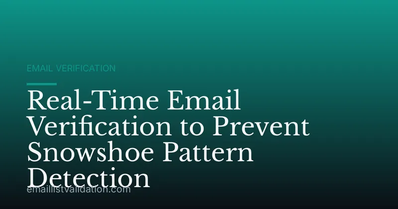 Real-Time Email Verification to Prevent Snowshoe Pattern Detection