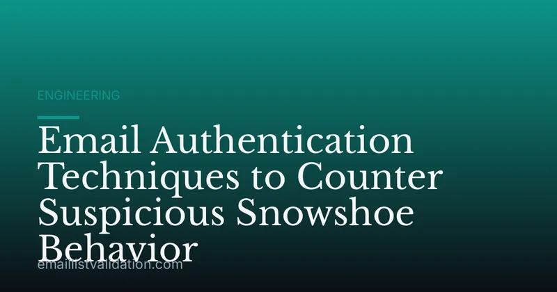 Email Authentication Techniques to Counter Suspicious Snowshoe Behavior