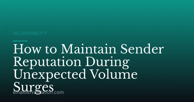 How to Maintain Sender Reputation During Unexpected Volume Surges