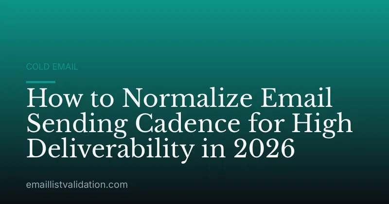 How to Normalize Email Sending Cadence for High Deliverability in 2026