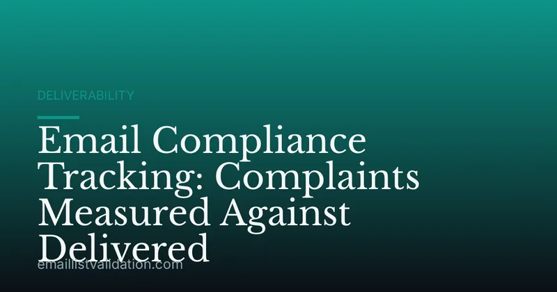 Email Compliance Tracking: Complaints Measured Against Delivered