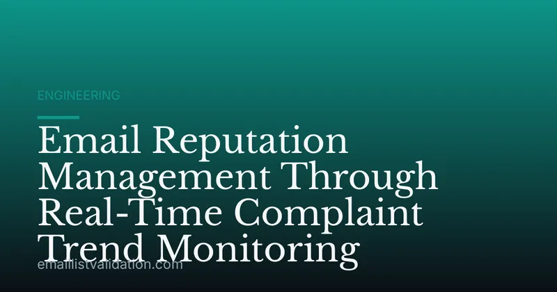 Email Reputation Management Through Real-Time Complaint Trend Monitoring