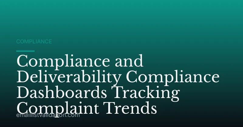 Compliance and Deliverability Compliance Dashboards Tracking Complaint Trends