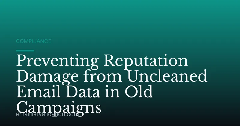 Preventing Reputation Damage from Uncleaned Email Data in Old Campaigns