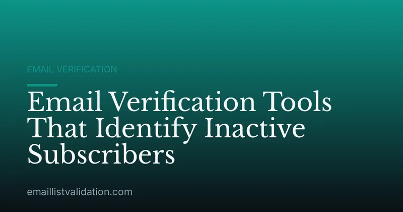 Email Verification Tools That Identify Inactive Subscribers