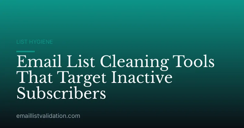 Email List Cleaning Tools That Target Inactive Subscribers